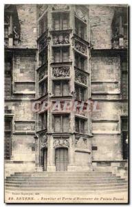 Old Postcard Nevers staircase and door honor of the ducal palace