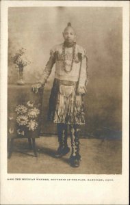 Hartford CT Mexican Woneder Native Man Mohawk Costume Studio Image RPPC
