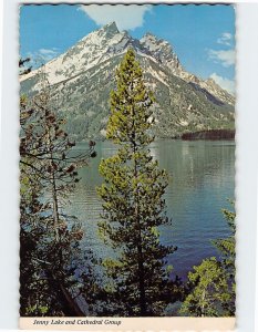 Postcard Jenny Lake and Cathedral Group, Wyoming