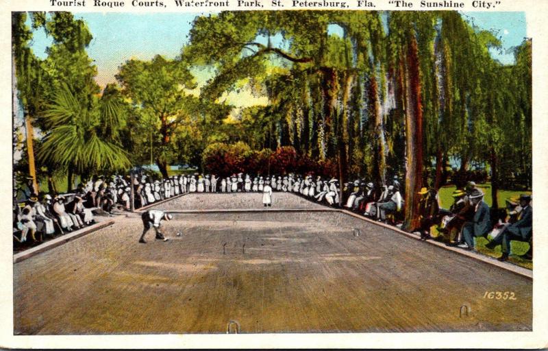 Florida St Petersburg Waterfront Park Tourist Roque Court 1941