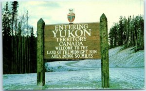 Postcard - Welcome to Yukon Territory - Alaska Highway Sign Post
