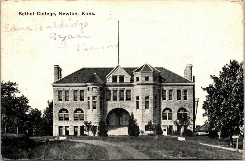 Vtg 1910s Bethel College Newton Kansas KS Postcard