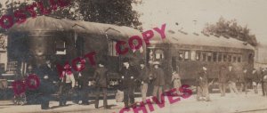 Kearney NEBRASKA RPPC 1909 MCKEEN MOTOR CAR Railroad Engine DEPOT Train Station