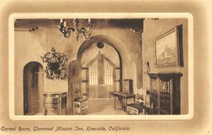 Glenwood Mission Inn, Riverside, CA Carmel Room Interior c1920s Vintage Postcard
