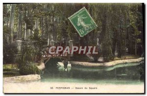 Postcard Old Perpignan Basin Du Square