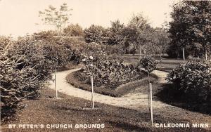 D79/ Caledonia Minnesota Real Photo RPPC Postcard 1908 St Peter's Church Ground4