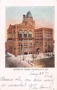 KANSAS CITY MISSOURI BOARD OF TRADE POSTCARD 1906