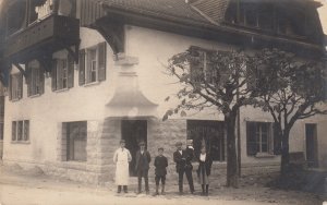 Shop front Butchery and Delicatessen Switzerland or France real photo postcard