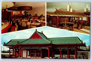 Portland Oregon Postcard Chinese Garden Exotic Restaurant Multiview 1960 Vintage