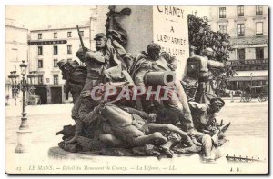 Old Postcard Army War of 1870 Le Mans Chanzy monument Detail of La defense