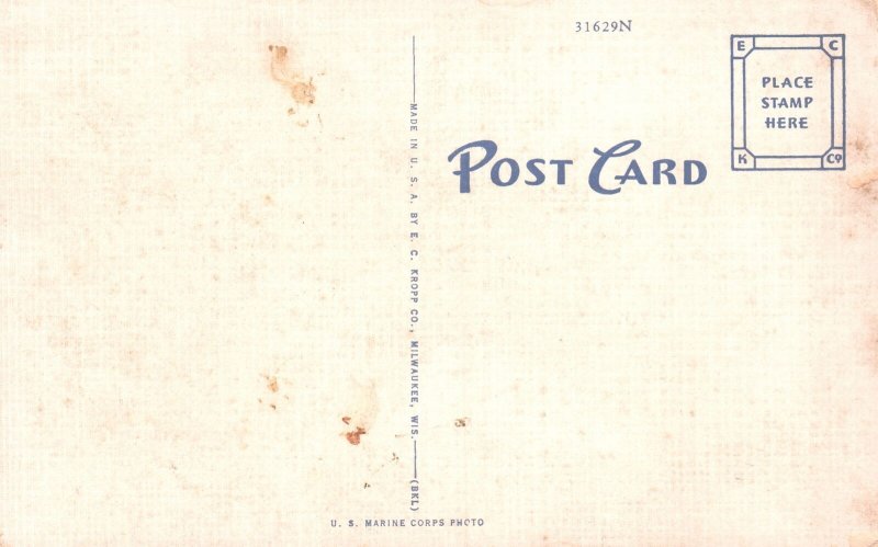 Vintage Postcard U. S. Marines With Pack Howitzers Military E. C. Kropp Pub.