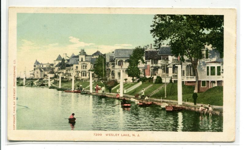Wesley Lake Asbury Park New Jersey 1907c postcard