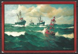Connecticut, Mystic - Fishing Trawlers Painting - [CT-055X]