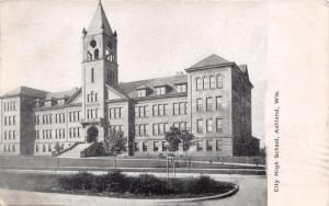 ASHLAND WISCONSIN~CITY HIGH SCHOOL POSTCARD 1910s UNIQUE MESSAGE