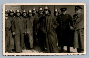 FIREMEN LATVIA ANTIQUE REAL PHOTO POSTCARD RPPC FIRE FIGHTERS