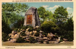 Pennsylvania Titusville Drake Memorial State Park Colonel Drake Monument Curt...