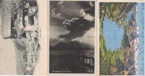 Disaster Storm At Thun Lake Map 3x Old Switzerland Postcard s