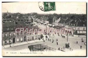 Old Postcard Panorama Taken Calais Du Theater