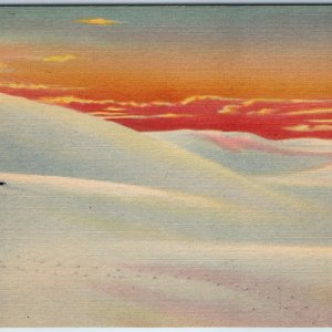 1937 Alamogordo, NM Beautiful Colors Linen Photo Sunset White Sands Sunrise A234