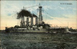 US Navy Battleship USS Georgia Wm. B Child c1910 Postcard