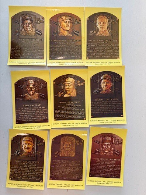 27 BASEBALL HALL OF FAME PLAQUES 1991 ALL UNUSED Vintage Postcards Lot FREE SHIP