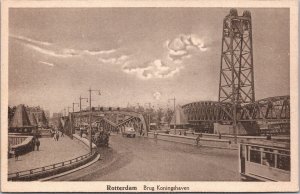 Netherlands Rotterdam Brug Koningshaven Vintage Postcard 09.52