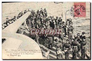 Old Post Card Officers On The Beach Rear D & # 39Un Breastplate