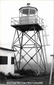 Bear Cove Point Lighthouse Newfoundland 1960s-70s Real Photo Postcard