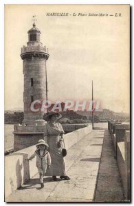 Old Postcard Marseille Lighthouse St. Mary