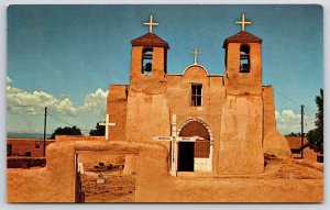 Postcard St. Francis de Assissi Rancho De Taos Oldest Mission Church New Mexico