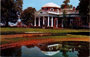 Monticello Historic Thomas Jefferson Home Charlottesville VA Chrome Postcard