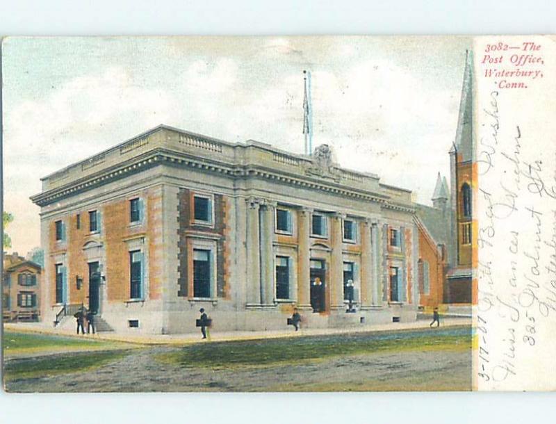 Pre-1907 POST OFFICE Waterbury Connecticut CT A3594