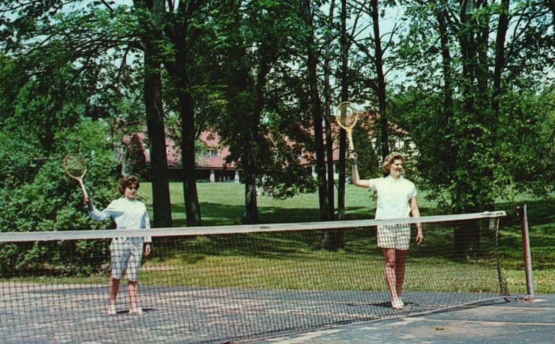Vintage Postcard Pokagon Badminton Sports State Park Potawatomi Inn N. Indiana