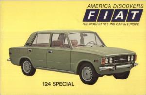 Car FIAT 124 Special 1950s-60s Postcard bck