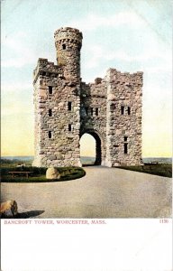 Historic Bancroft Tower Streetview Worcester Massachusetts UDB Postcard 