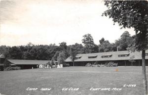 Chatham Michigan~Camp Shaw~4H Club~Kids on Lawn~1955 RPPC