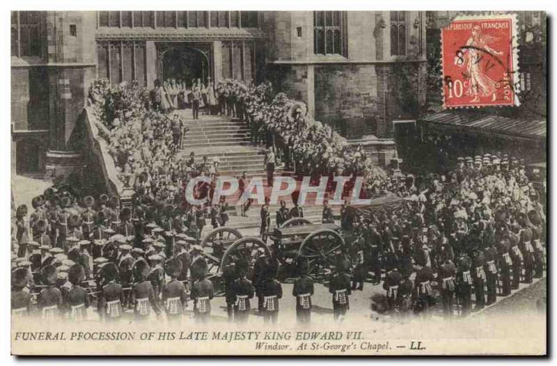 Postcard Old Funerals Funeral procesion de son late majesty King Edward VII W...