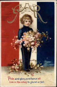 Clapsaddle Civil War Patriotic Little Boy Soldier Int'l Art c1910 Postcard