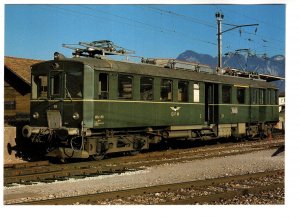 Fribourg Railway Train, Electric Motor Coach, Bulle, Switzerland, 1983