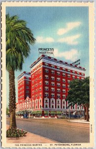 1950's Princess Martha Saint Petersburg Florida FL Street View Posted Postcard