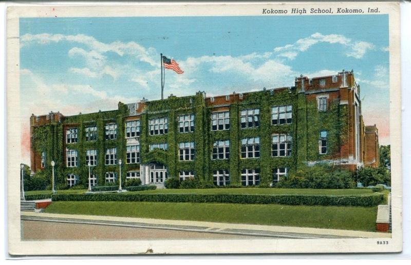 Kokomo High School Kokomo Indiana 1942 postcard