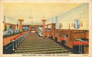 New York Smith Brothers Candy Counter Teich interior 1940 Postcard 22-10970