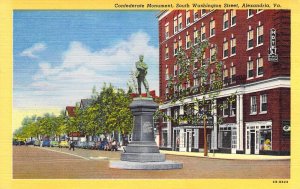 Civil War, Linen Era, Confederate Monument, Alexandria, Va, Old Postcard