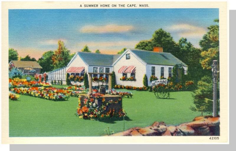 Beautiful Cape Cod, Massachusetts/Mass/MA Postcard, Summer Home