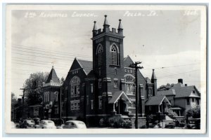 1955 Second Reformed Church Cars Pella Iowa IA RPPC Photo Vintage Postcard