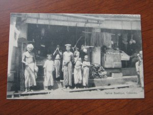 Ceylon Postcard 1907-15 Unused Native Boutique Colombo