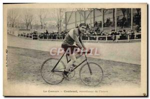 Postcard Old Bike Cycle Cycling Contenet record for the & # 39heure