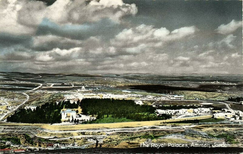 jordan, AMMAN عَمَّان, The Royal Palaces (1950s) RPPC Postcard