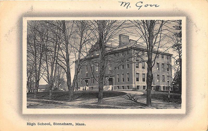 Stoneham MA Stoneham MA High School in 1912 Postcard