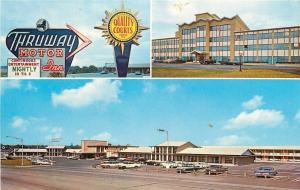 Albany New York~Thruway Motor Inn~Nice 1950-60s Cars Postcard